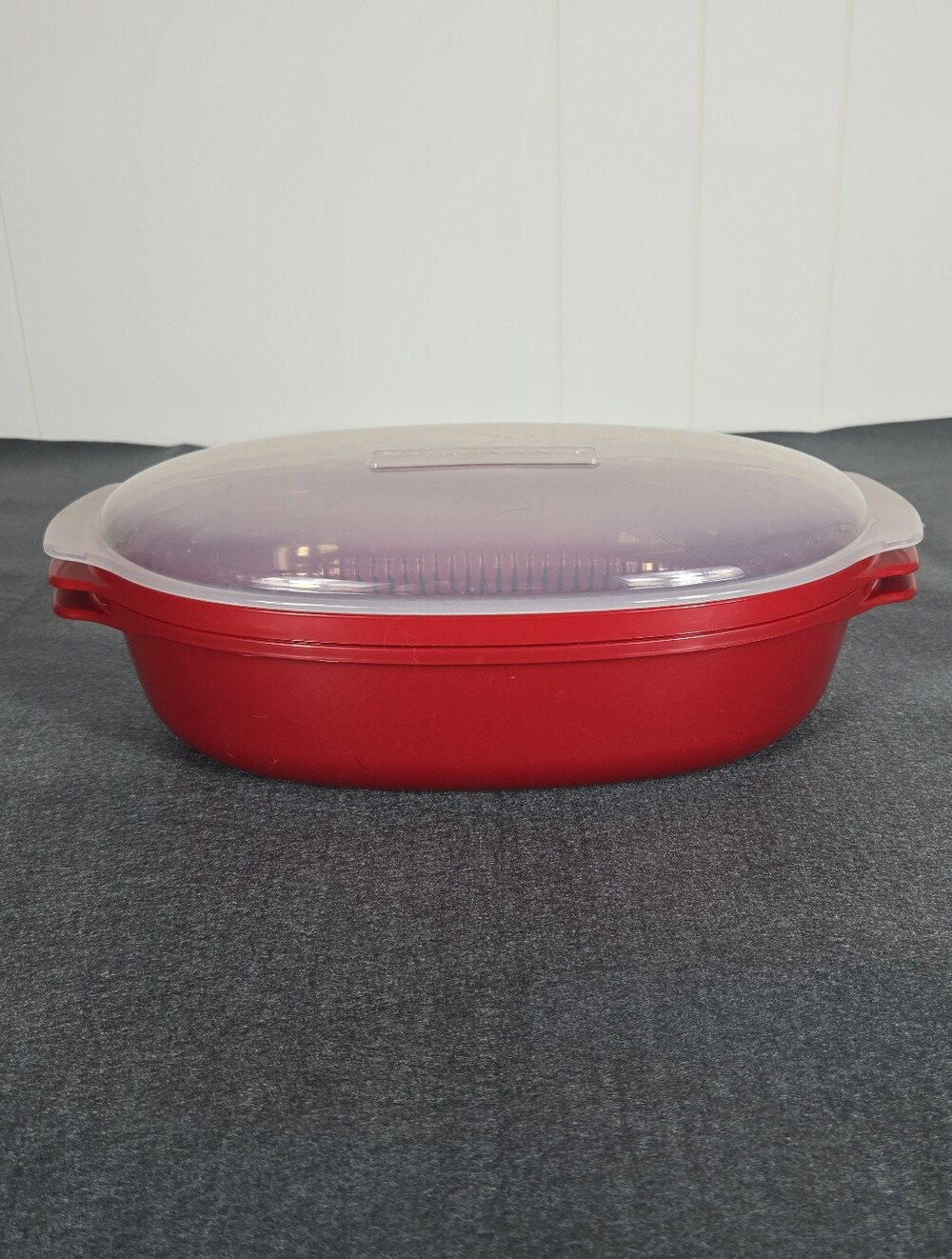 KitchenAid Red Microwave Steamer with Clear Lid